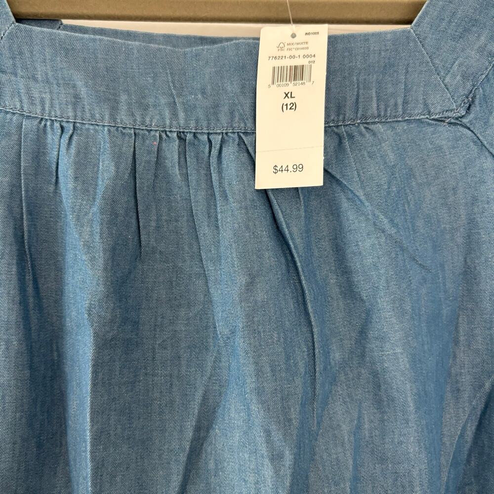 NWT GAP Girls Size 12 Lightweight Denim Dress Preppy All Seasons - Picture 2 of 4
